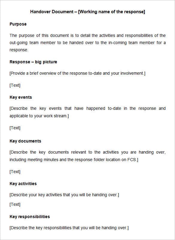 handover template 52
