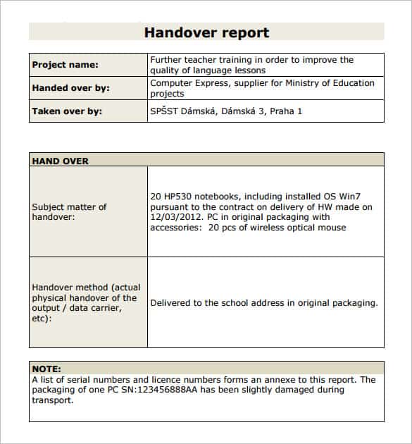 handover template 62