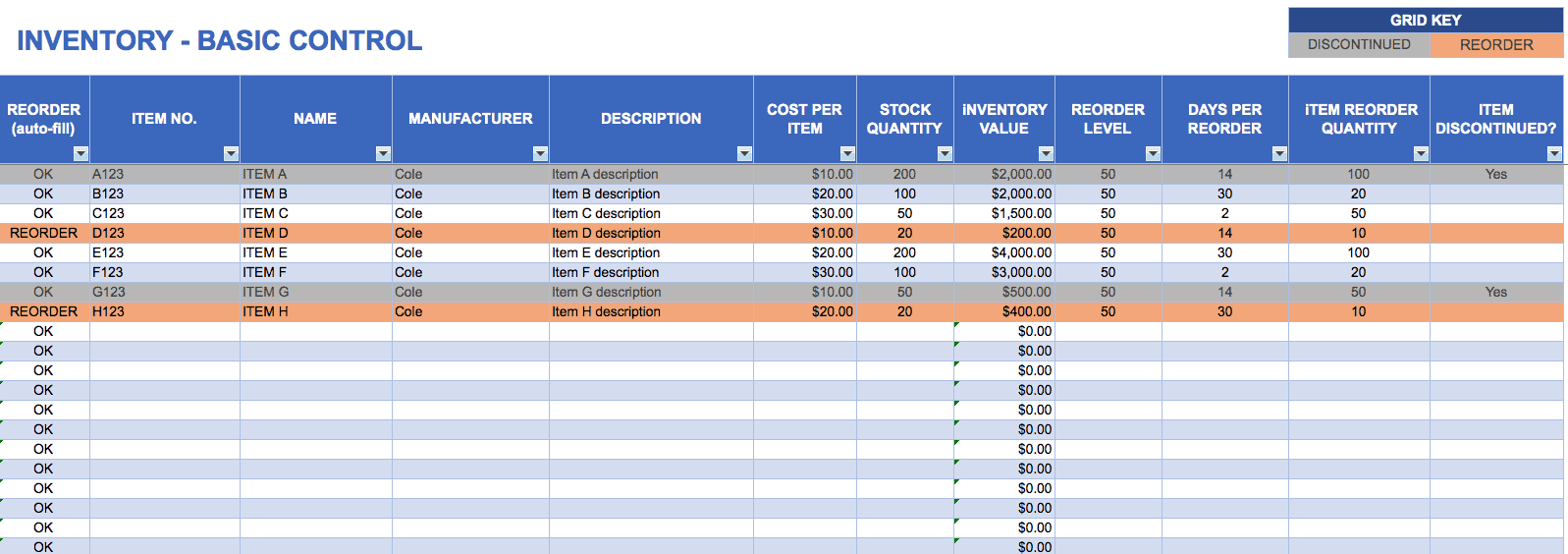 inventory list template 10