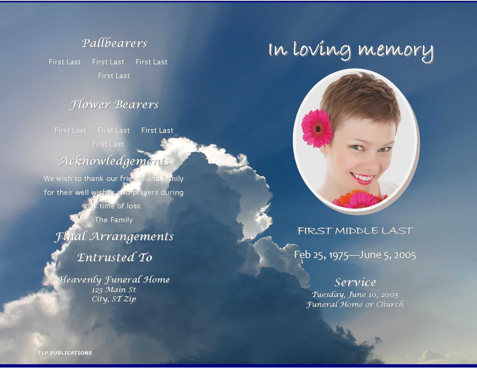 21+ Free Funeral Program Templates Microsoft Word - Website In Memorial Card Template Word