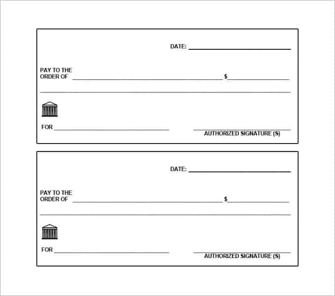 Microsoft Word Downloadable Printable Fillable Blank Check Template