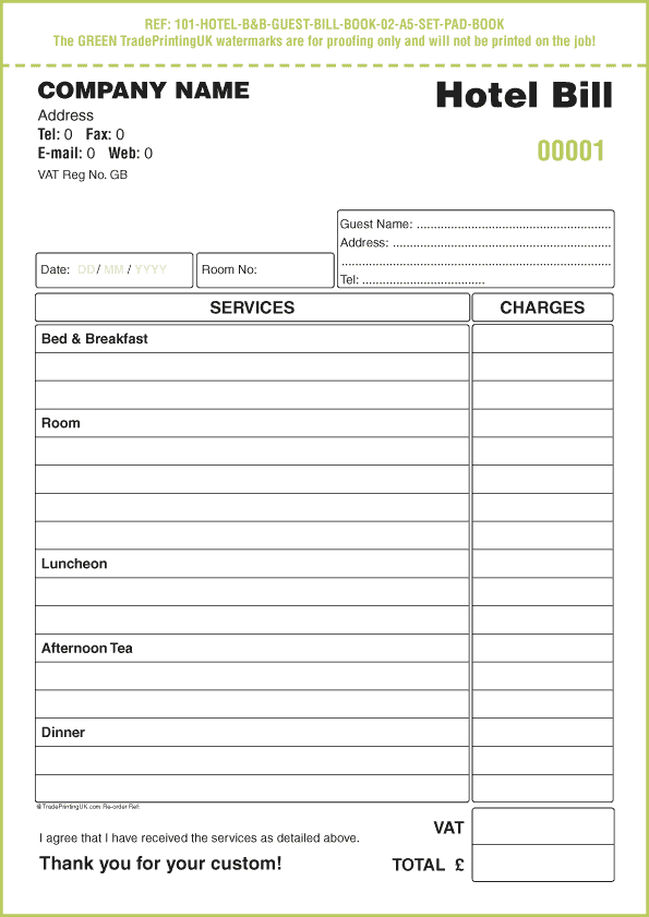 Hotel Bill Formats In Word Word Excel PDF Formats