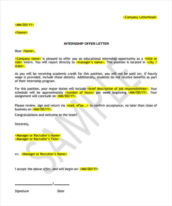 Offer Of Employment Letter Sample from www.templatesfront.com