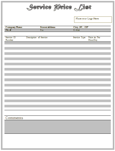 Pricing Template Word from www.templatesfront.com