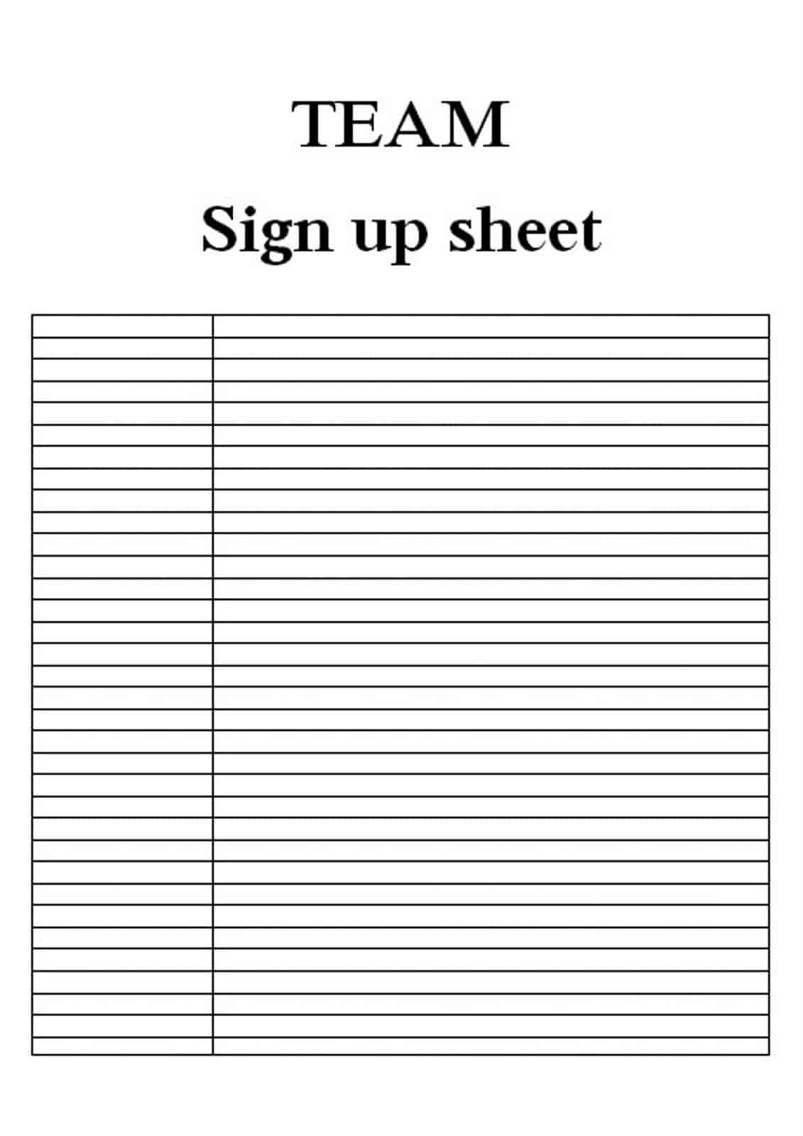 Sign Up Sheet Word Templates - Word Excel PDF Formats Regarding Free Sign Up Sheet Template Word