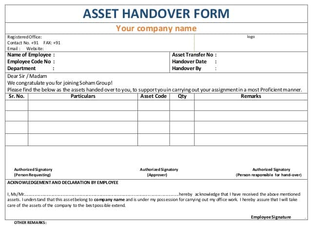 Handover Report Templates Word Excel PDF Formats