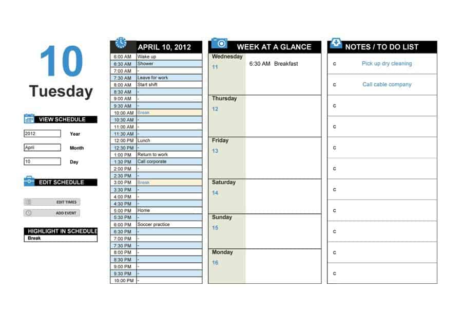 16 Hourly Planner Templates Free Word Excel PDF Formats