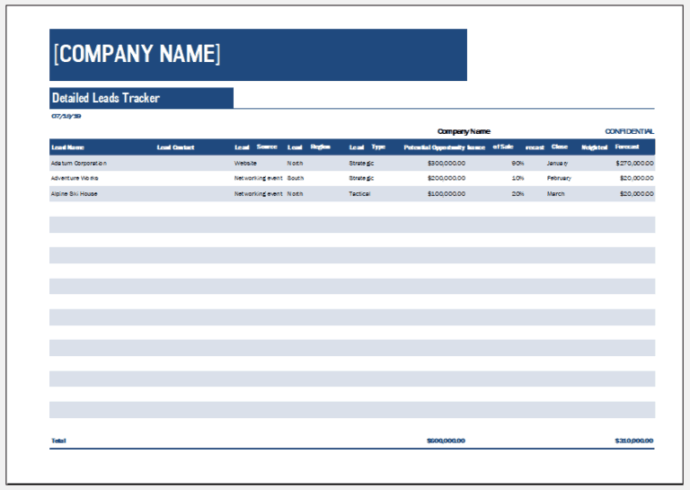 6+ Sales Leads Tracker Templates Word Excel PDF Formats