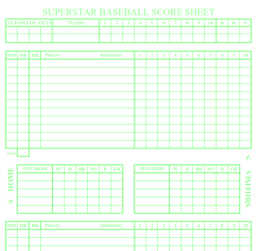 Baseball Tournament Scoresheet Template — downloadable template preview