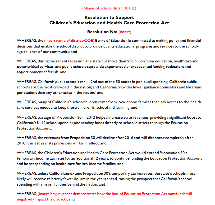 District School Board Resolution — downloadable template preview