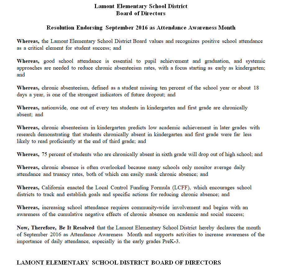 Elementary School Board Resolution Format — downloadable template preview