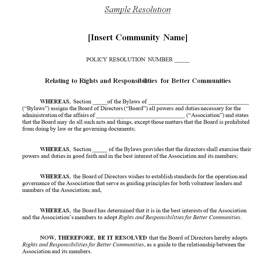 Numbered Board Resolution — downloadable template preview