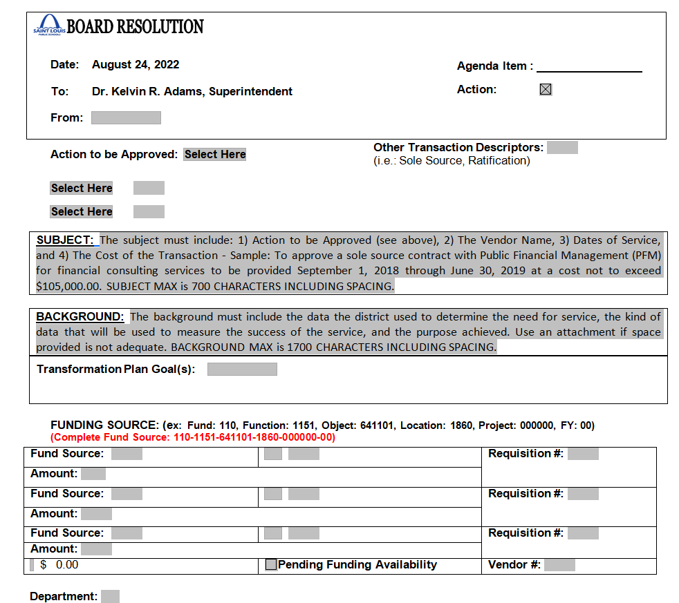 Board Resolution Form WORD — downloadable template preview
