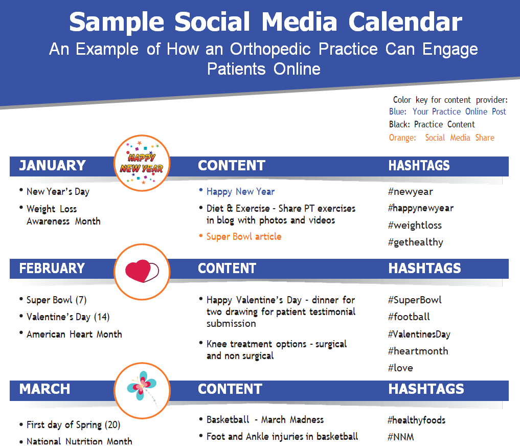 Sample Social Media Content Calendar Template — downloadable template preview