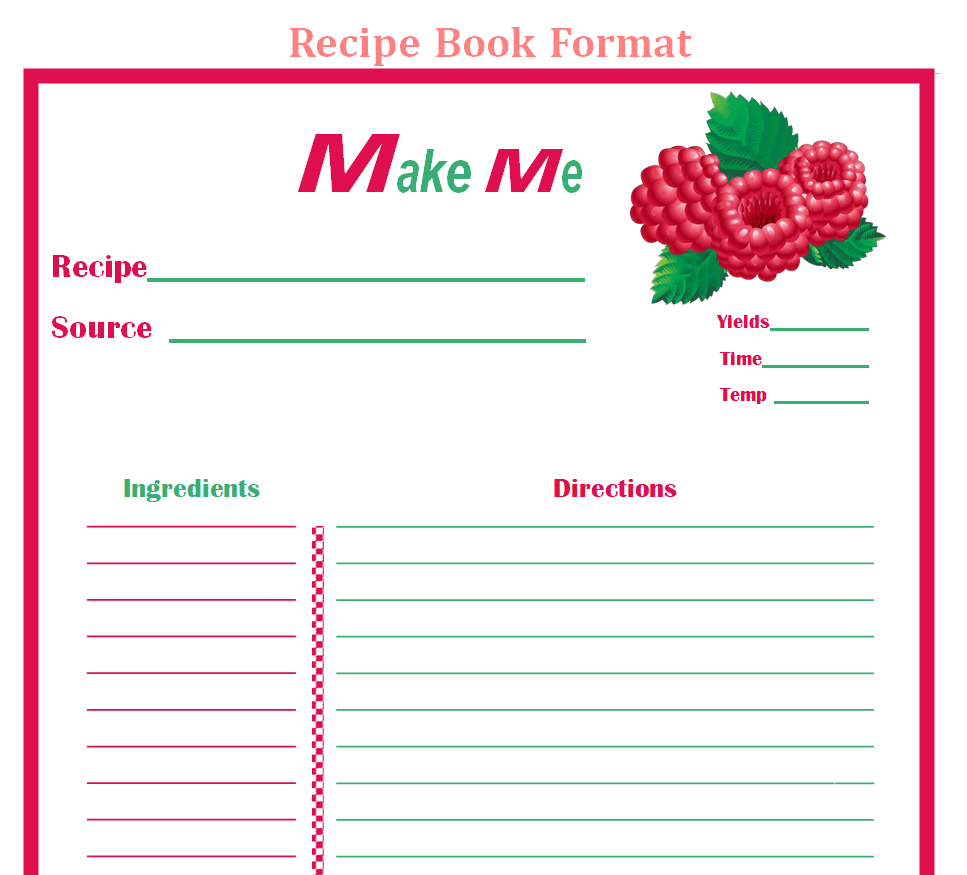Online Recipe Book Format — downloadable template preview
