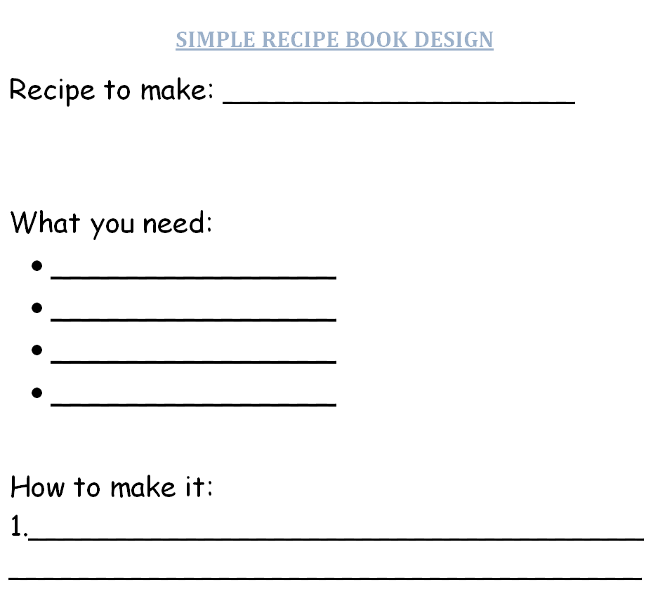 Simple Recipe Book Design — downloadable template preview