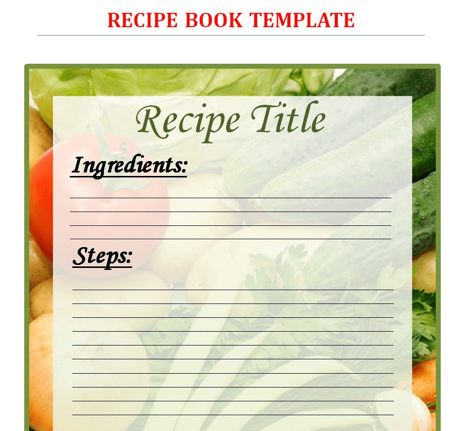 Best Recipe Book Template — downloadable template preview