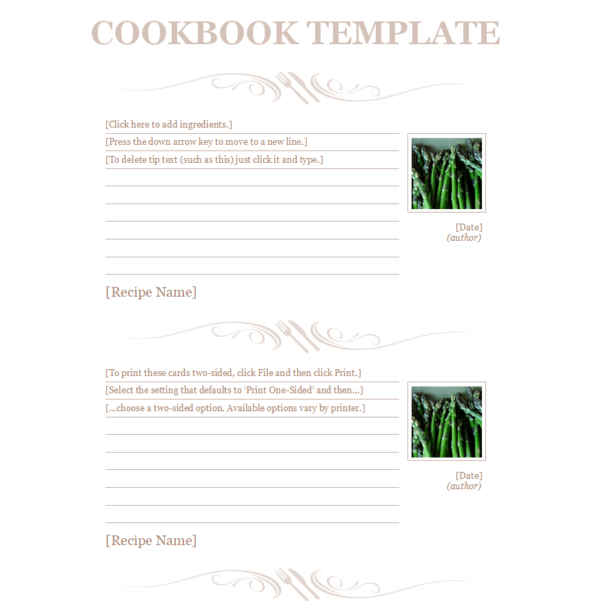 Executive Cookbook Recipe Book Template — downloadable template preview