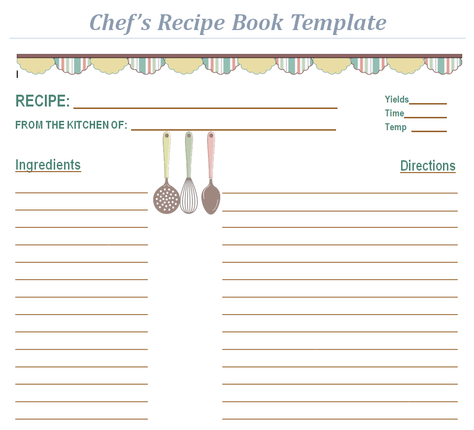 Chef's Recipe Book Template — downloadable template preview