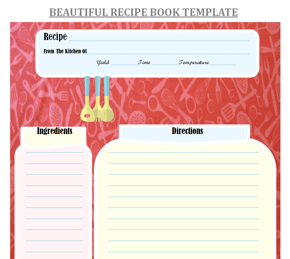 Beautiful Recipe Book Template — downloadable template preview