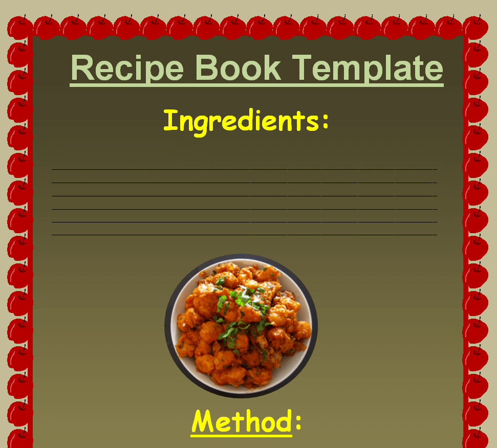 Official Recipe Book Template in WORD — downloadable template preview