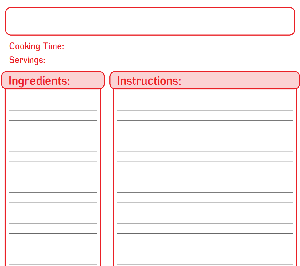 Fillable Recipe Book Template PDF — downloadable template preview