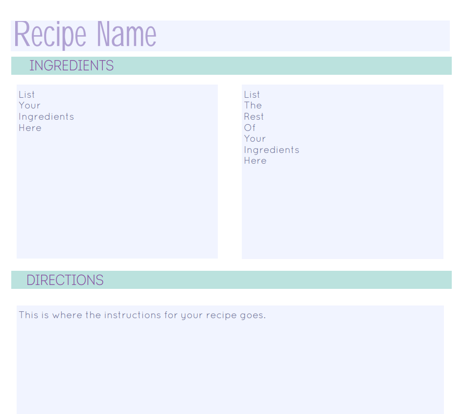 Digital Recipe Book Template — downloadable template preview