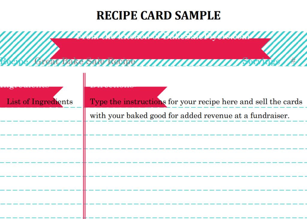 Recipe Card Sample Printable — downloadable template preview