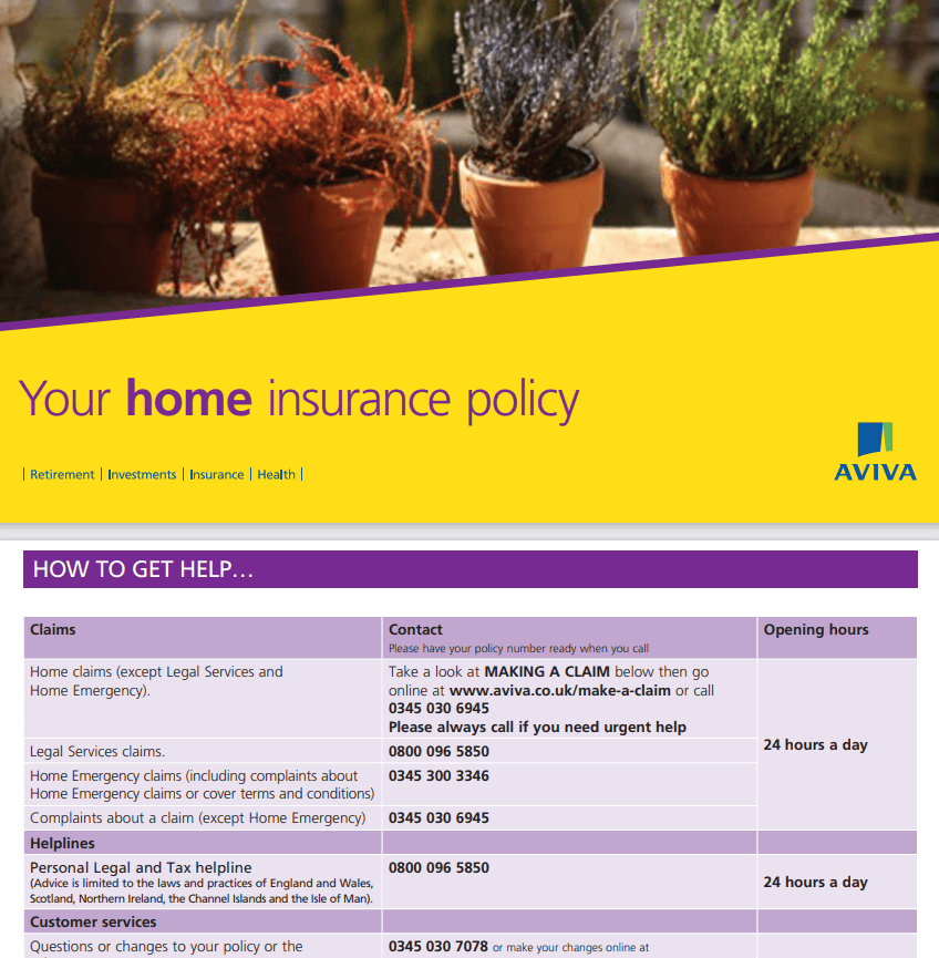 Home Insurance Policy PDF Sample — downloadable template preview