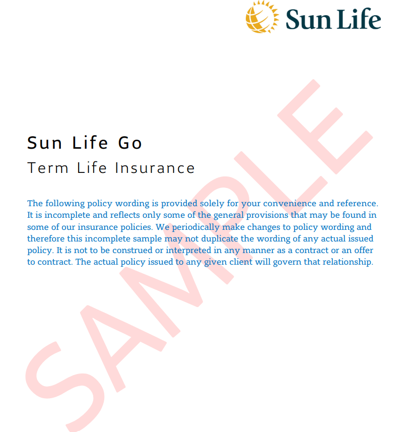 Term Life Insurance Policy Printable Sample — downloadable template preview