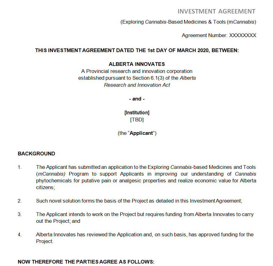 Investment Agreement Sample in MS WORD — downloadable template preview