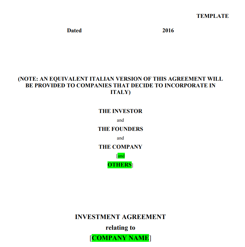 Tripartite Investment Agreement PDF Sample — downloadable template preview