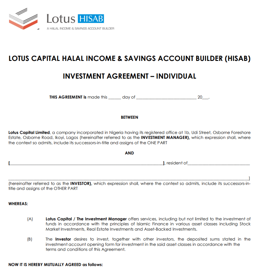 Formal Investment Agreement PDF Sample — downloadable template preview