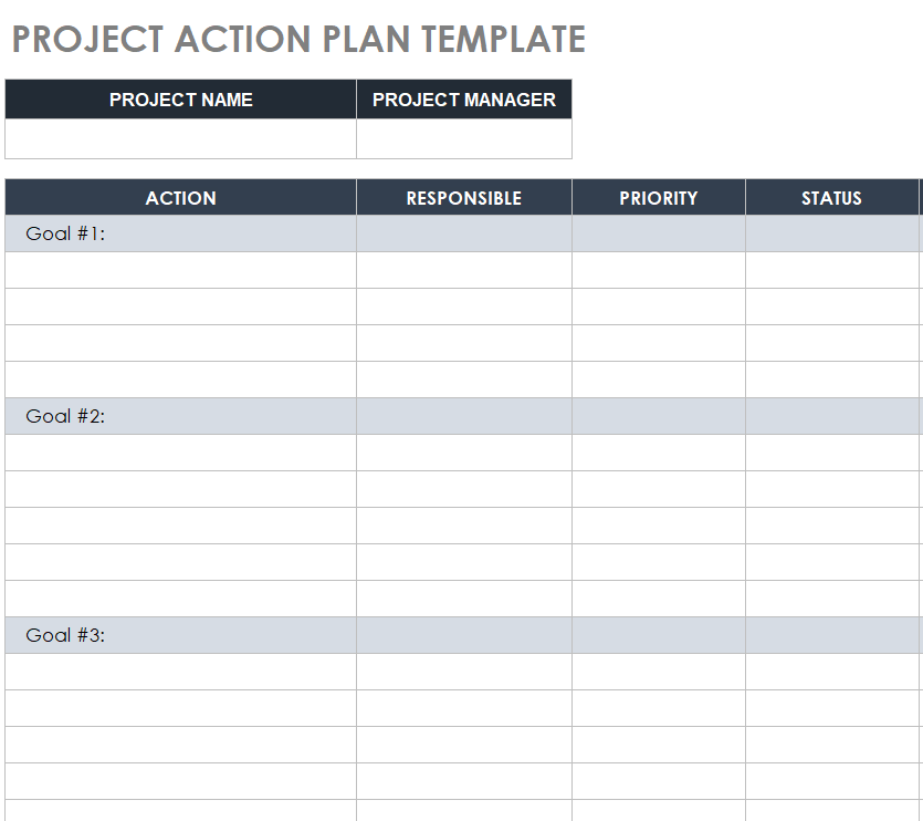 Editable Project Plan Excel Template — downloadable template preview