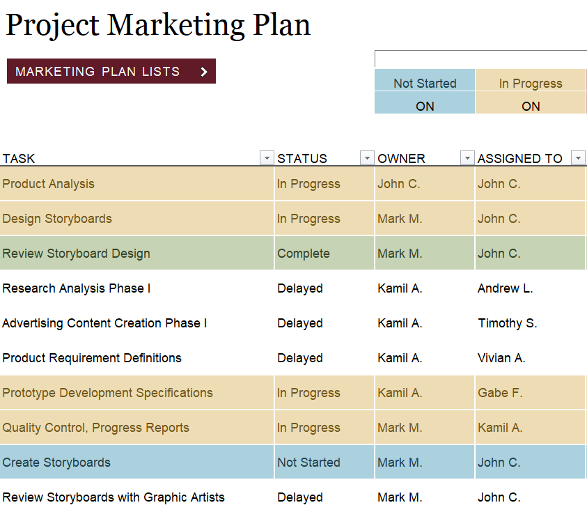 Professional Project Marketing Plan Template — downloadable template preview