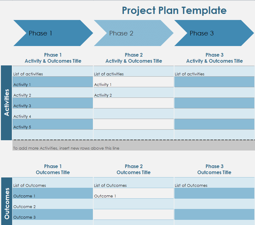 Formal Project Plan Excel Template — downloadable template preview