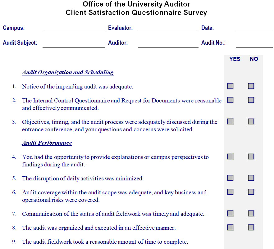 Client Satisfaction Survey Questionnaire Sample — downloadable template preview