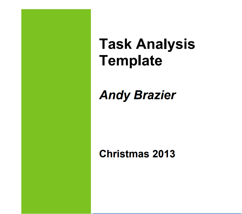 Corporate Task Analysis PDF — downloadable template preview