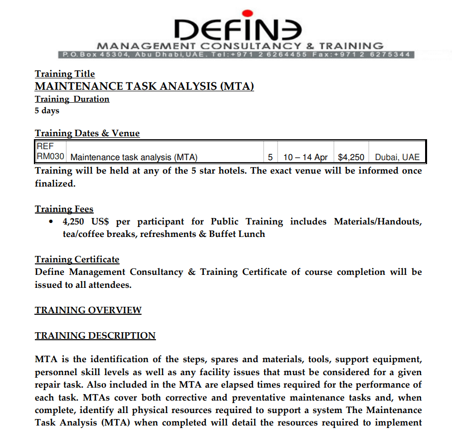 Free Printable Maintenance Task Analysis — downloadable template preview