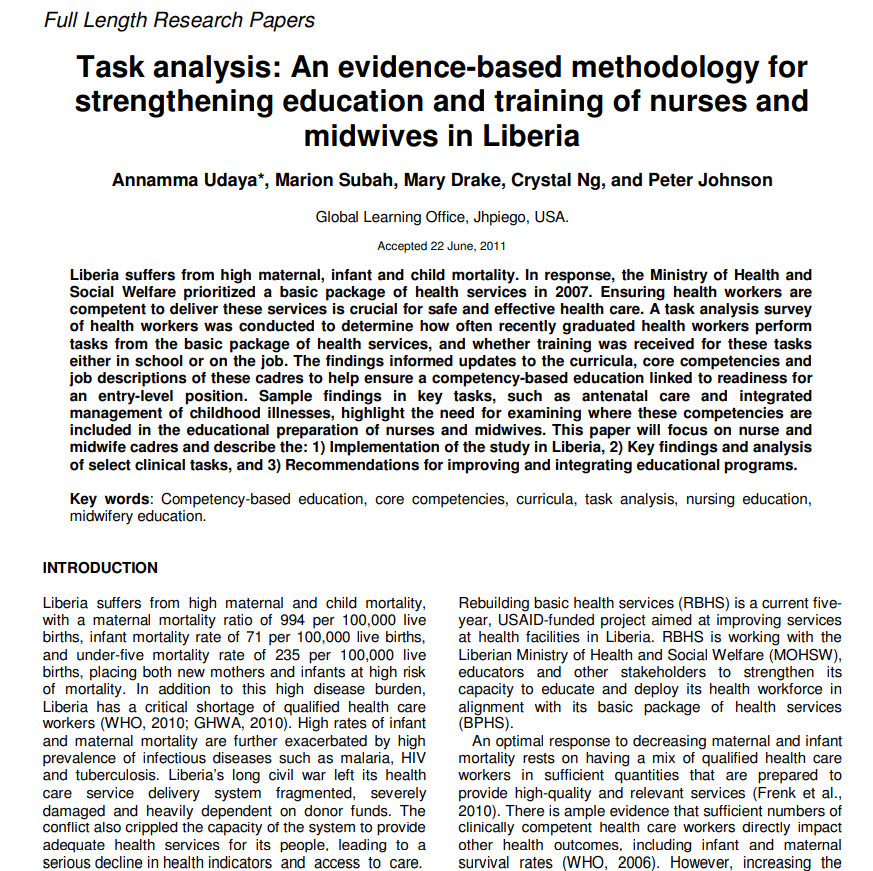 Nursing Task Analysis — downloadable template preview
