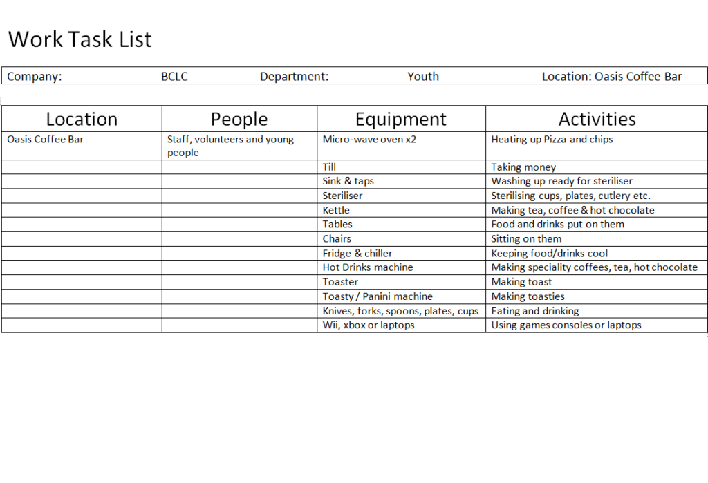 Customizable Work Task List Template — downloadable template preview