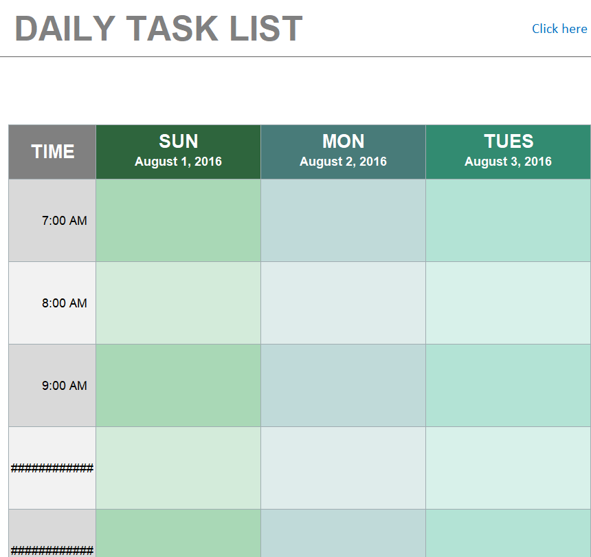Professional Daily Task List Template — downloadable template preview
