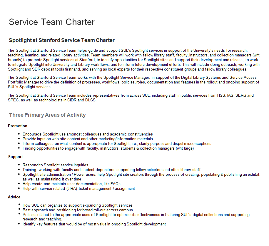 Service Team Charter Template — downloadable template preview