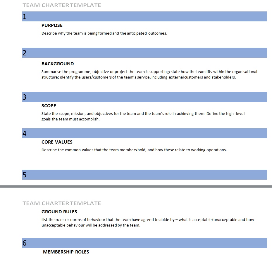Professional Team Charter Sample DOC — downloadable template preview