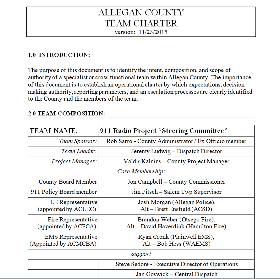 Free Printable Team Charter Template in MS WORD — downloadable template preview