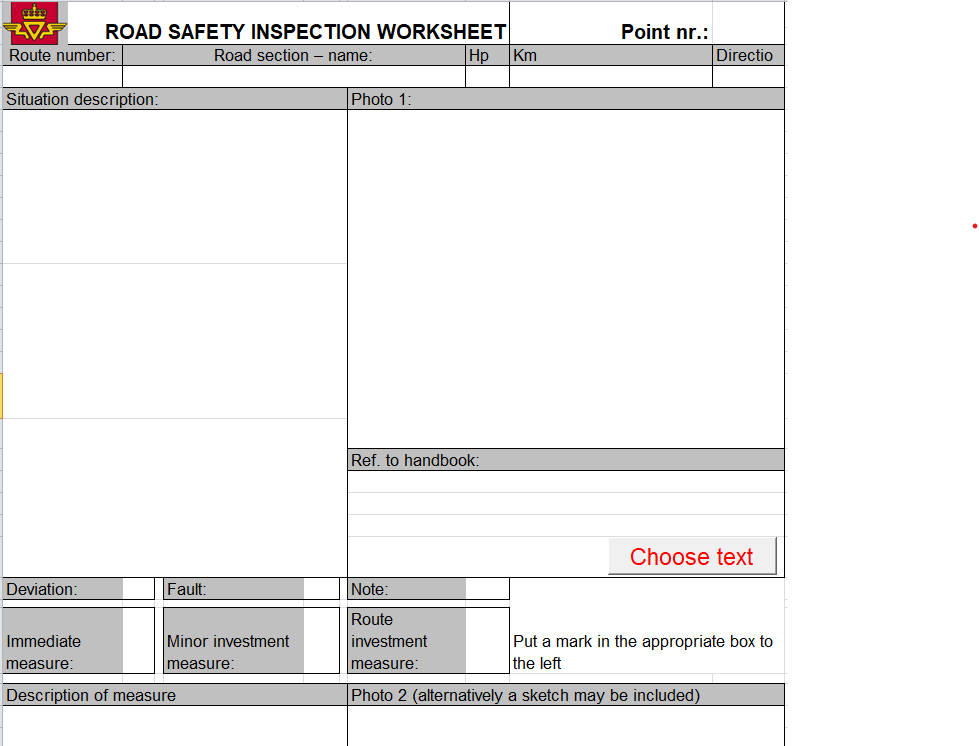 Road Safety Inspection Worksheet Template — downloadable template preview