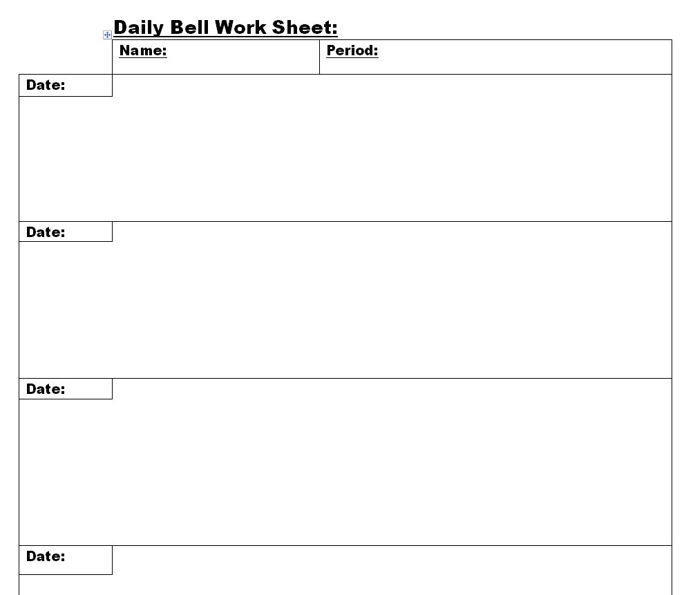 Blank Daily Worksheet Sample DOC — downloadable template preview
