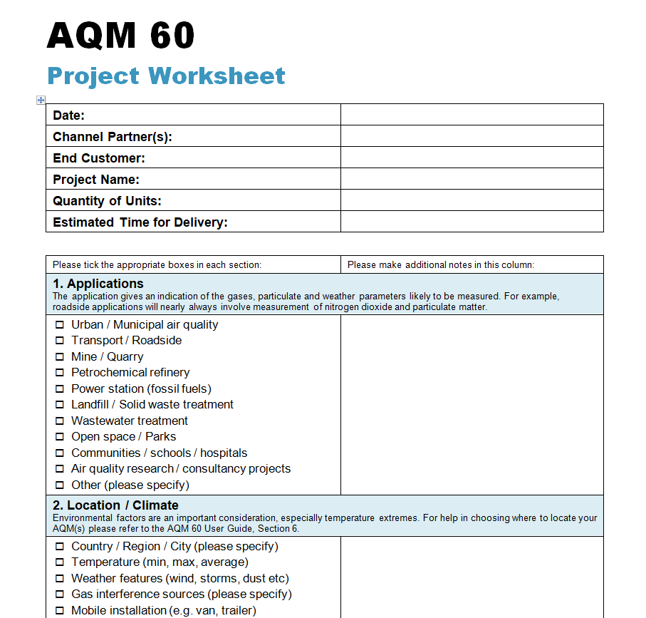 Handy Project Worksheet Template in WORD — downloadable template preview