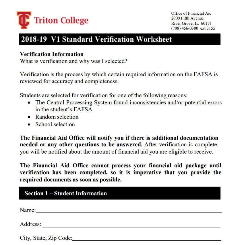 Standard Verification Worksheet Template — downloadable template preview