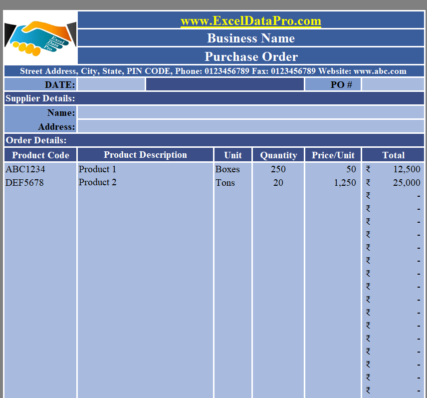 31 Purchase Order Templates in Excel